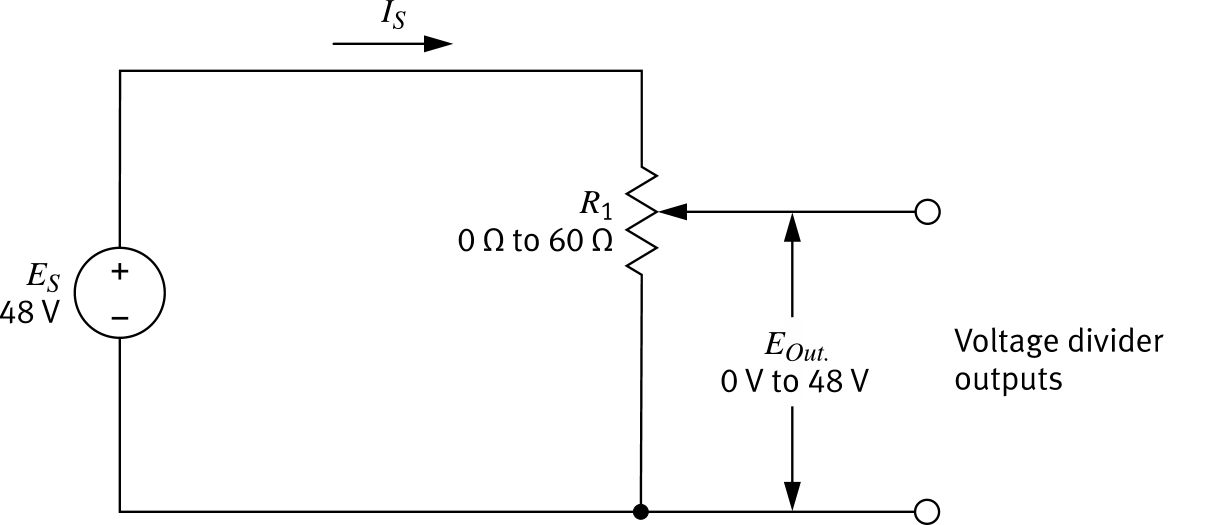 Figure 107: Variable voltage divider using a potentiometer