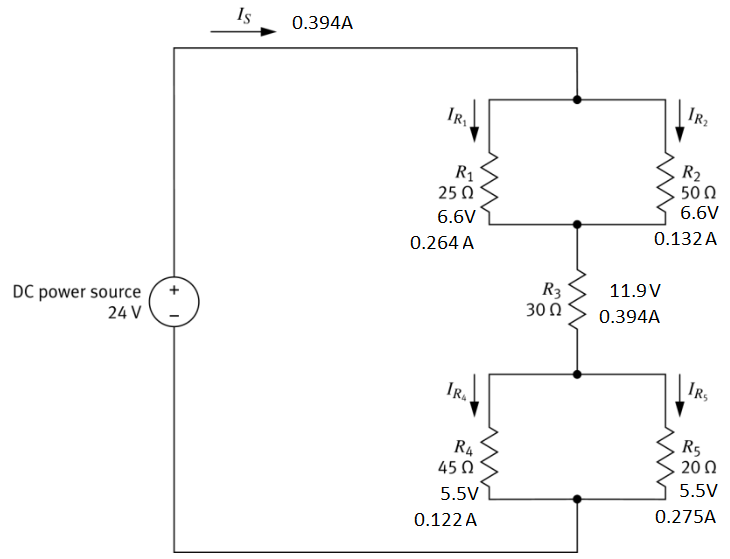 Original circuit — find currents through each parallel branch