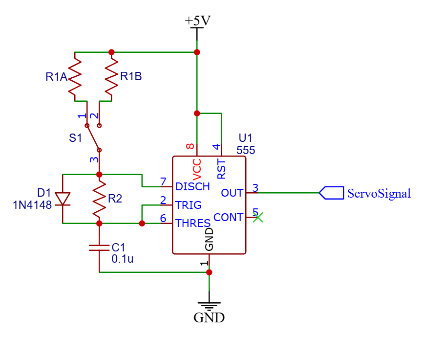 555 timer circuit with diode-switched R1, version 2