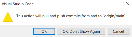 Sync confirmation dialog