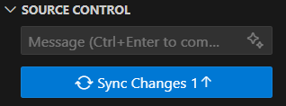 Sync Changes button in VS Code
