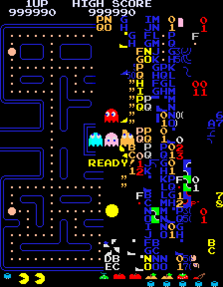 The Pac-Man "kill screen" glitch that appears on level 256